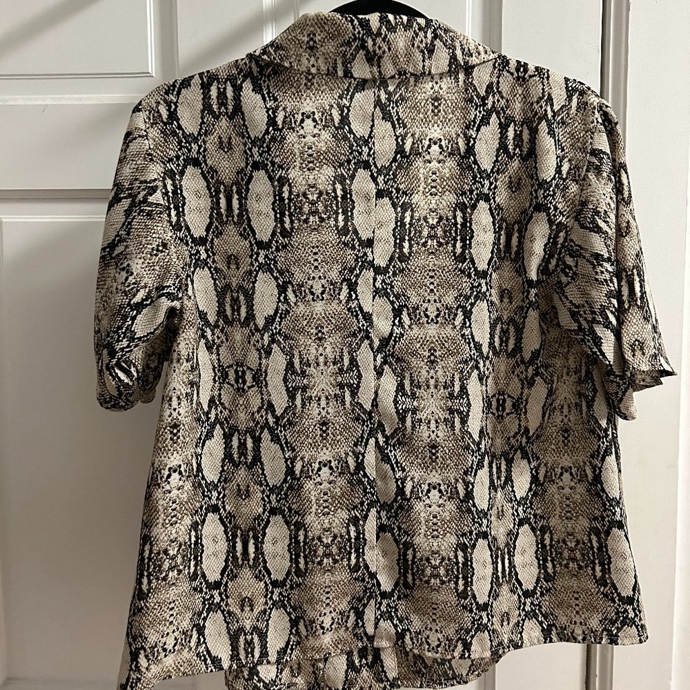 Button Down Snake Pattern Blouse - image 4